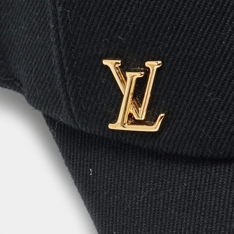 Pre Owned Louis Vuitton Black Cotton LV Iconic Cap M