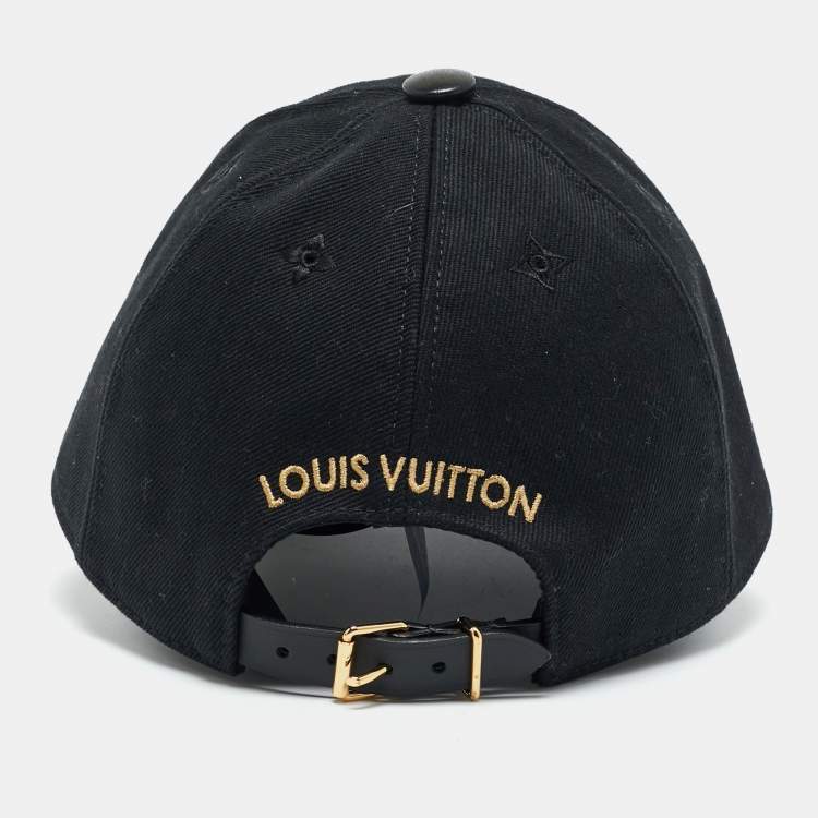 Pre Owned Louis Vuitton Black Cotton LV Iconic Cap M