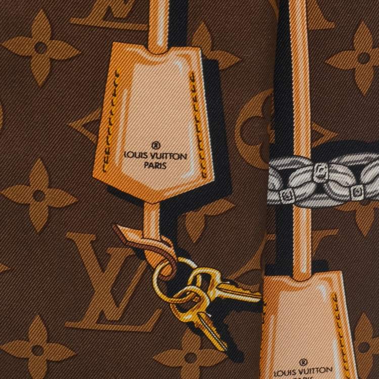 Pre Owned Louis Vuitton Brown Monogram Confidential Silk Bandeau