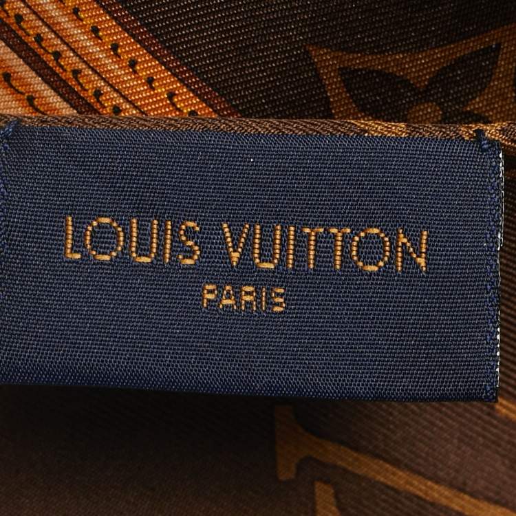 Pre Owned Louis Vuitton Brown Monogram Confidential Silk Bandeau
