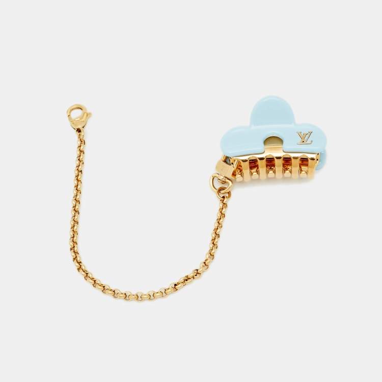 Pre Owned Louis Vuitton LV Hair Clip Bag Charm Blue Plexiglass