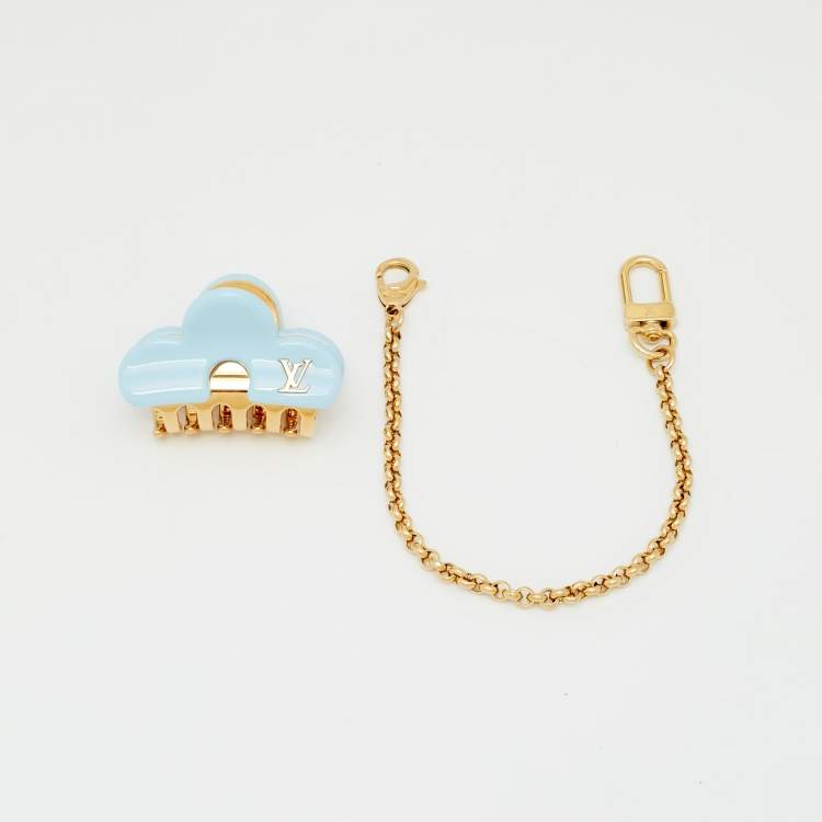 Pre Owned Louis Vuitton LV Hair Clip Bag Charm Blue Plexiglass