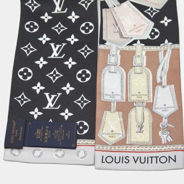 Pre Owned Louis Vuitton Black Tag Me Silk Bandeau Scarf