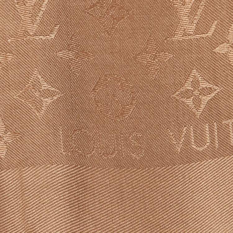 Pre Owned Louis Vuitton Cappuccino Silk Classic Monogram Shawl