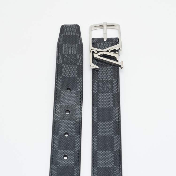 Pre Owned Louis Vuitton Neogram 100 CM Buckle Belt Damier Graphite Canvas