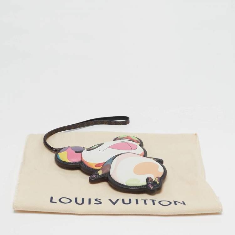 Pre Owned Louis Vuitton x Takashi Murakami Superflat Panda Bag Charm Multicolor Leather 