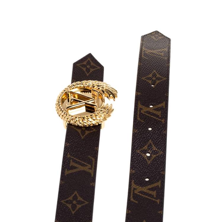 مملوكة مسبقًا Louis Vuitton Black Monogram Canvas and Leather Angel Wing Belt 80 CM