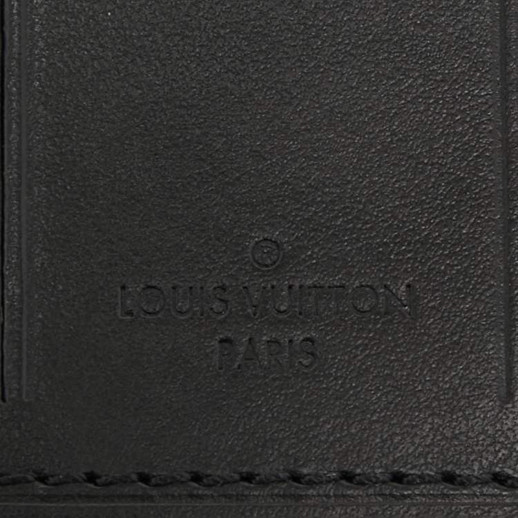 Pre Owned Louis Vuitton Black Leather Luggage Name Tag
