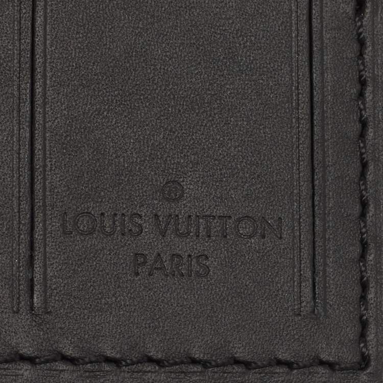 Pre Owned Leather Black Leather Luggage Name Tag