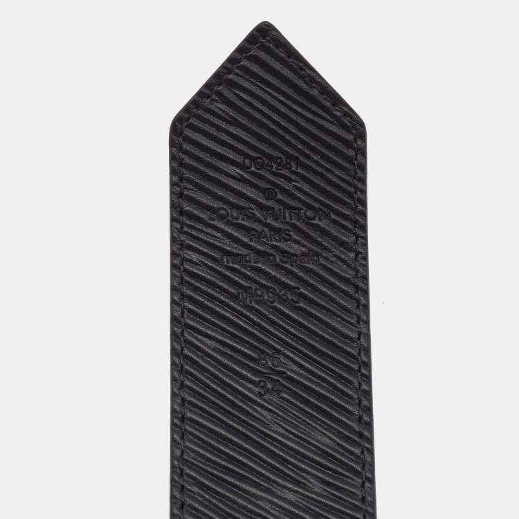 Pre Owned Louis Vuitton Black Monogram Canvas LV Circle Reversible Belt 85CM