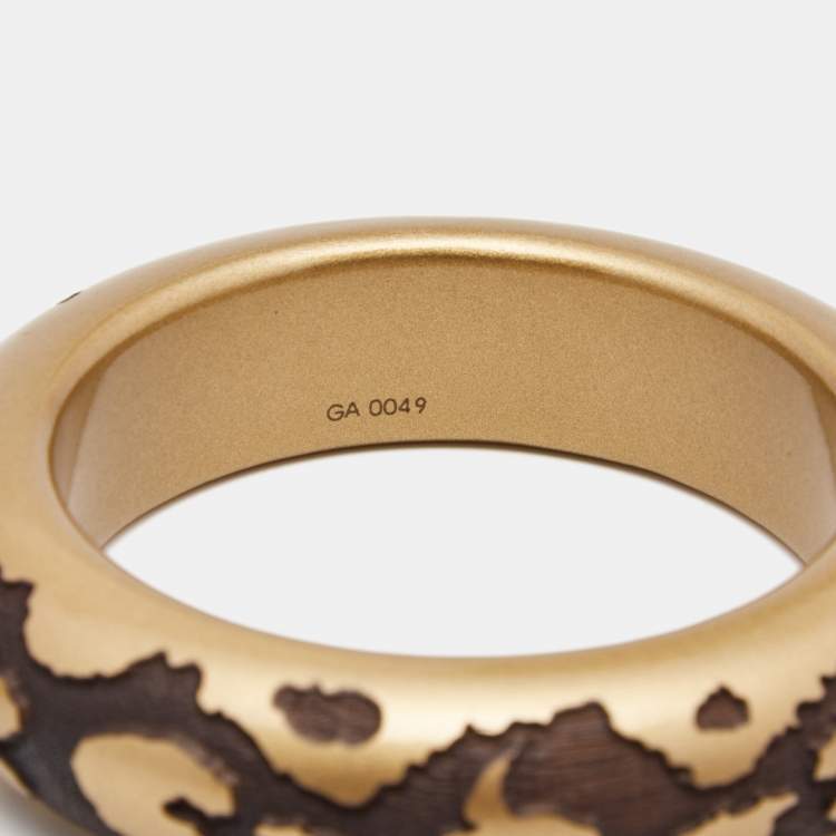 Pre Owned Louis Vuitton Lacquer Wood Leopard Monogram Bangle