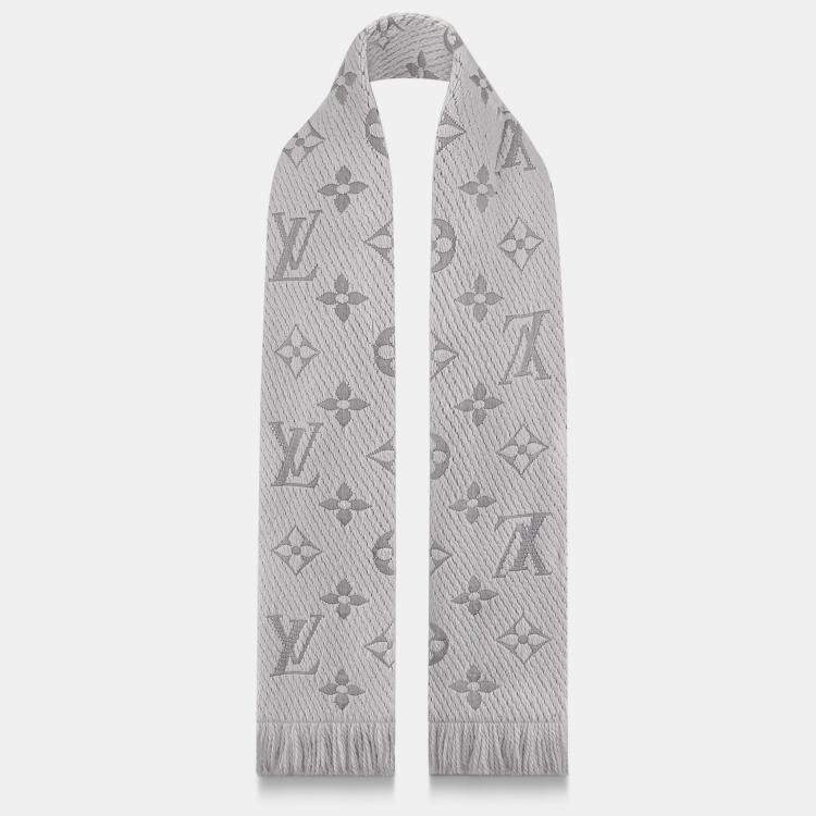 Louis Vuitton - Denim Monogram Shawl - Silk - Pearl Grey - Women - Luxury