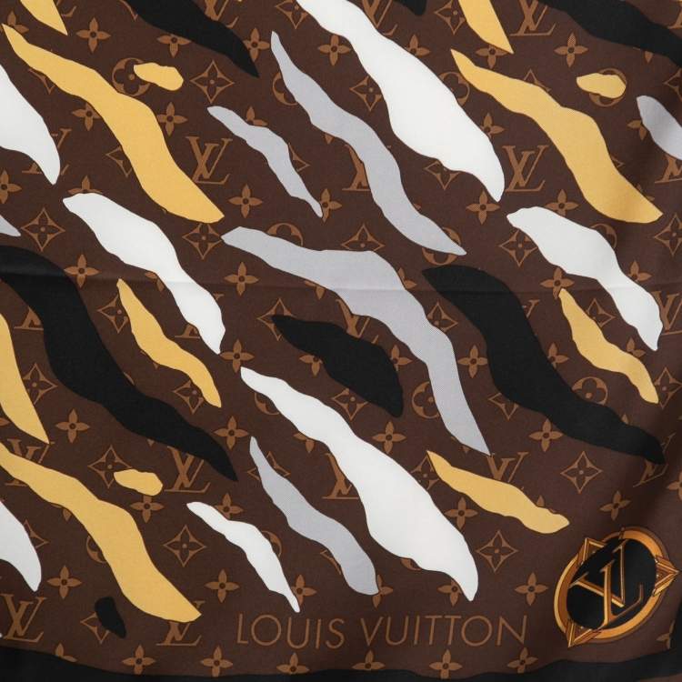 Louis Vuitton Monogram Silk Scarf Gold Women