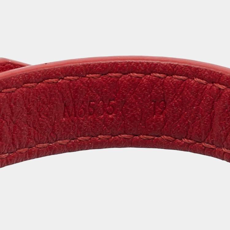 Pre Owned Louis Vuitton Red Monogram Blooming Wrap Bracelet