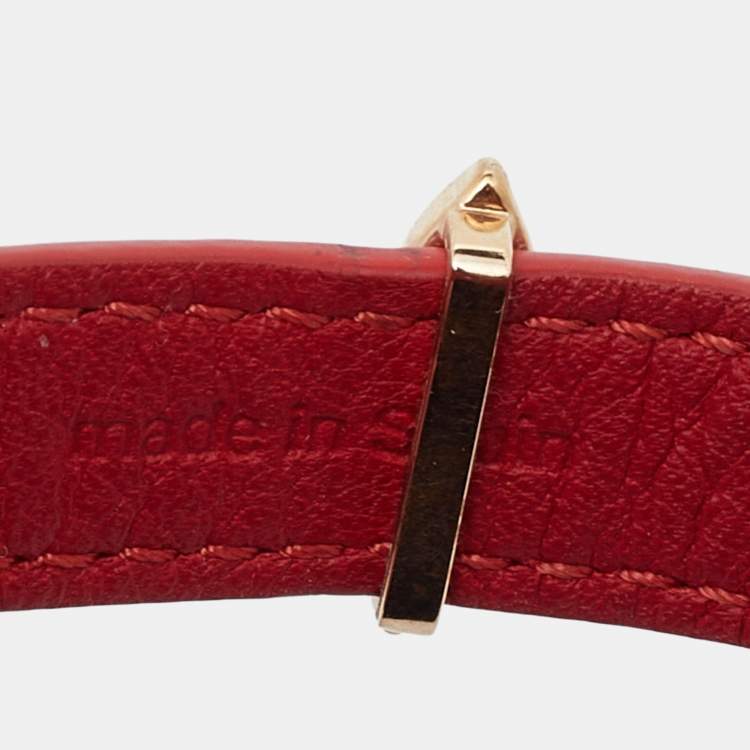 Pre Owned Louis Vuitton Red Monogram Blooming Wrap Bracelet