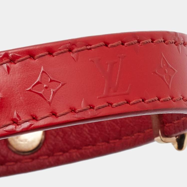 Pre Owned Louis Vuitton Red Monogram Blooming Wrap Bracelet