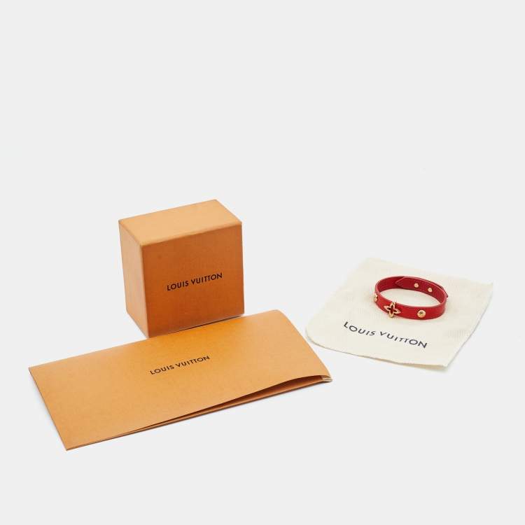 Pre Owned Louis Vuitton Red Monogram Blooming Wrap Bracelet