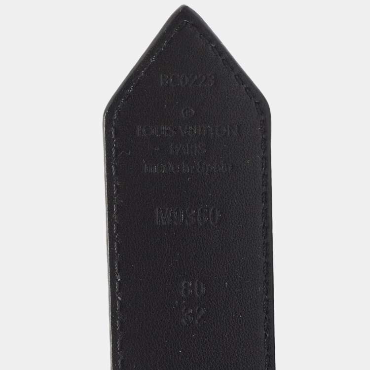 Pre Owned Louis Vuitton Black Epi Leather LV Twist Belt 80CM
