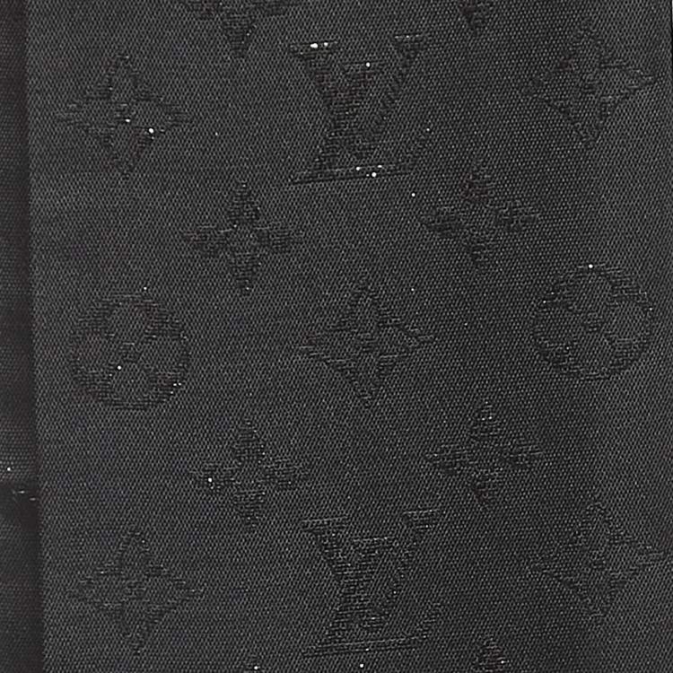 Pre Owned Louis Vuitton Black Monogram Silk Fringed Bandeau Scarf