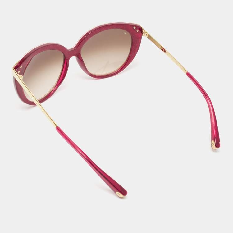 Pre Owned Louis Vuitton Brown Gradient Z0740W Amber Cat Eye Sunglasses