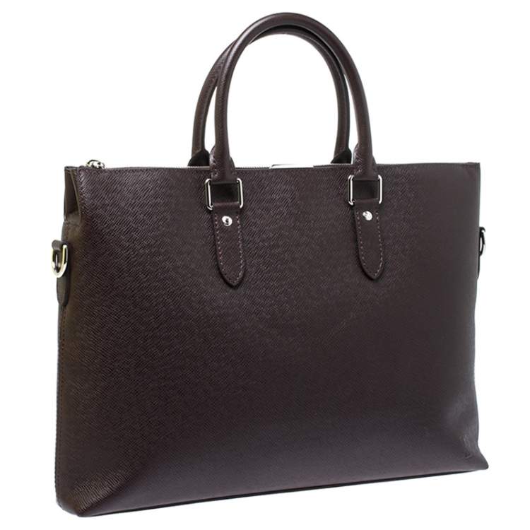 Pre Owned Louis Vuitton Brown Taiga Leather Anton Soft Briefcase