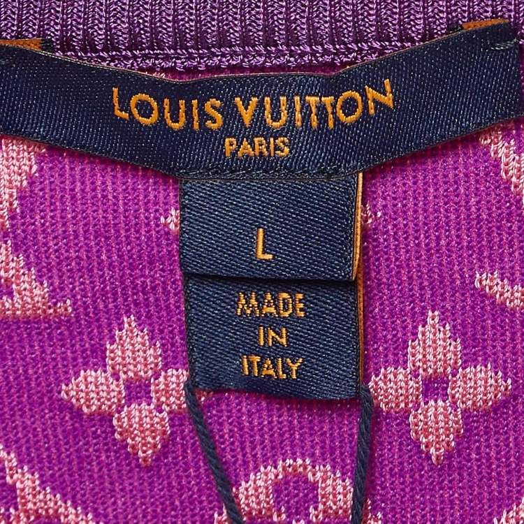 Pre Owned Louis Vuitton Pink Vuittamins Sporty Jacquard Knit Top L