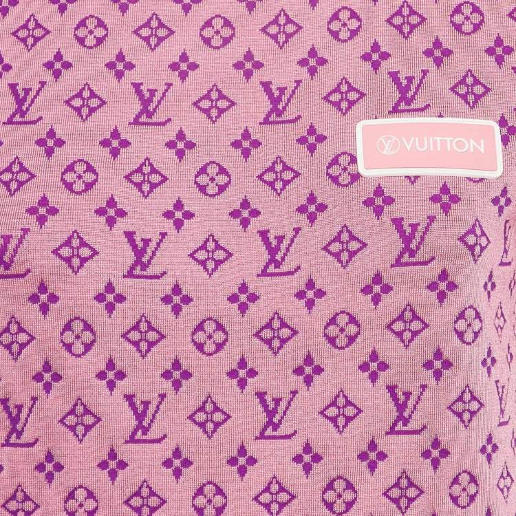 Pre Owned Louis Vuitton Pink Vuittamins Sporty Jacquard Knit Top L