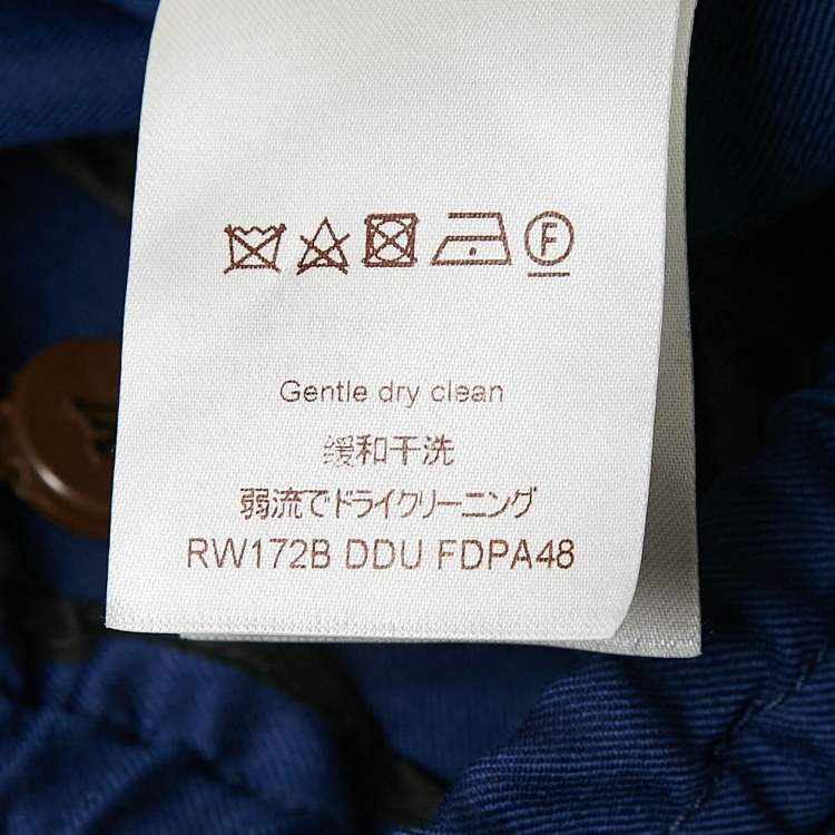 Pre Owned Louis Vuitton Blue Wool Zip Detail Trousers L
