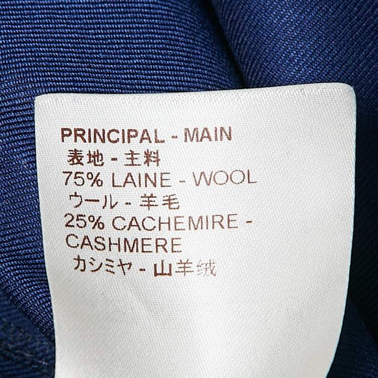 Pre Owned Louis Vuitton Blue Wool Zip Detail Trousers L