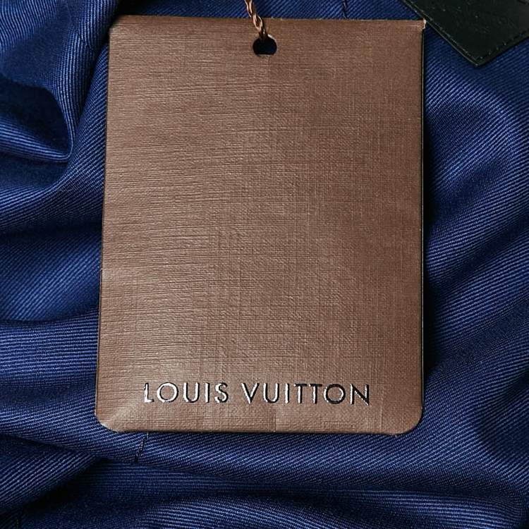 Pre Owned Louis Vuitton Blue Wool Zip Detail Trousers L