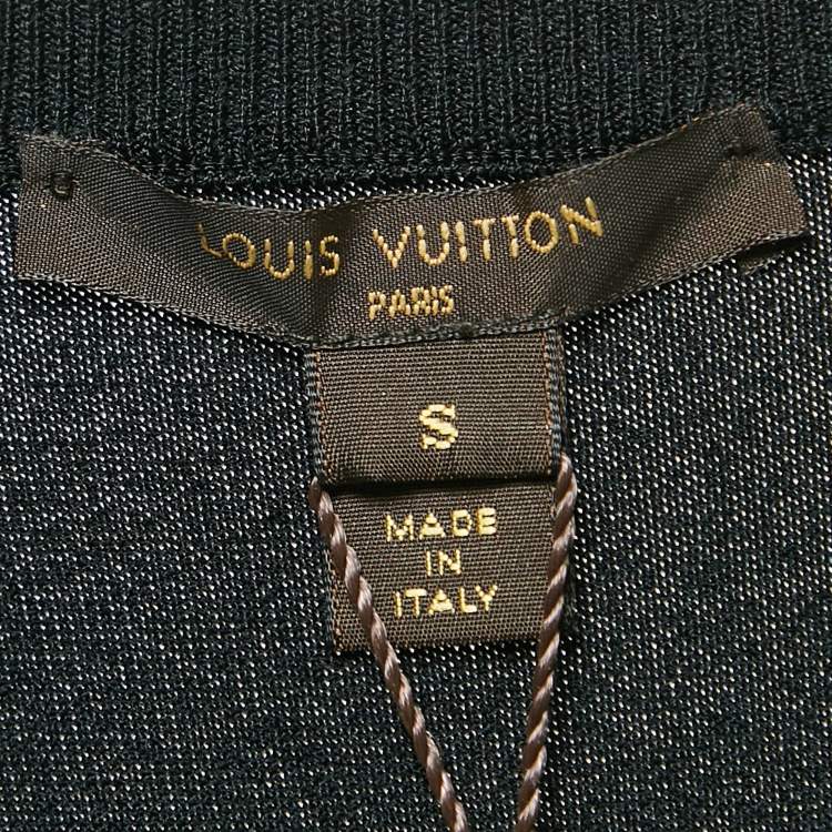 Pre Owned Louis Vuitton Black Knit V-Neck Leather Inset Detail Sleeveless Mini Dress S