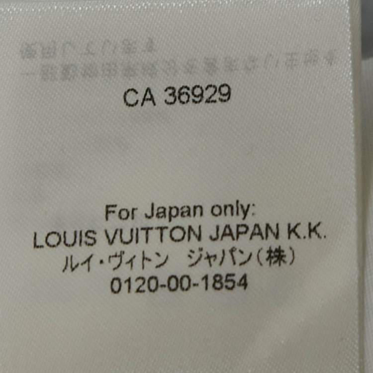 Pre Owned Louis Vuitton White Monogram Print Denim Leather Badge Detail Mini Skirt M