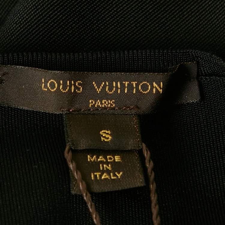 Pre Owned Louis Vuitton Black Embellished Jersey Top S