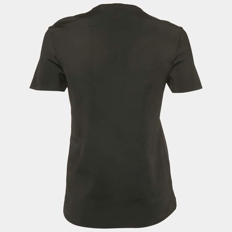 Pre Owned Louis Vuitton Black Embellished Jersey Top S