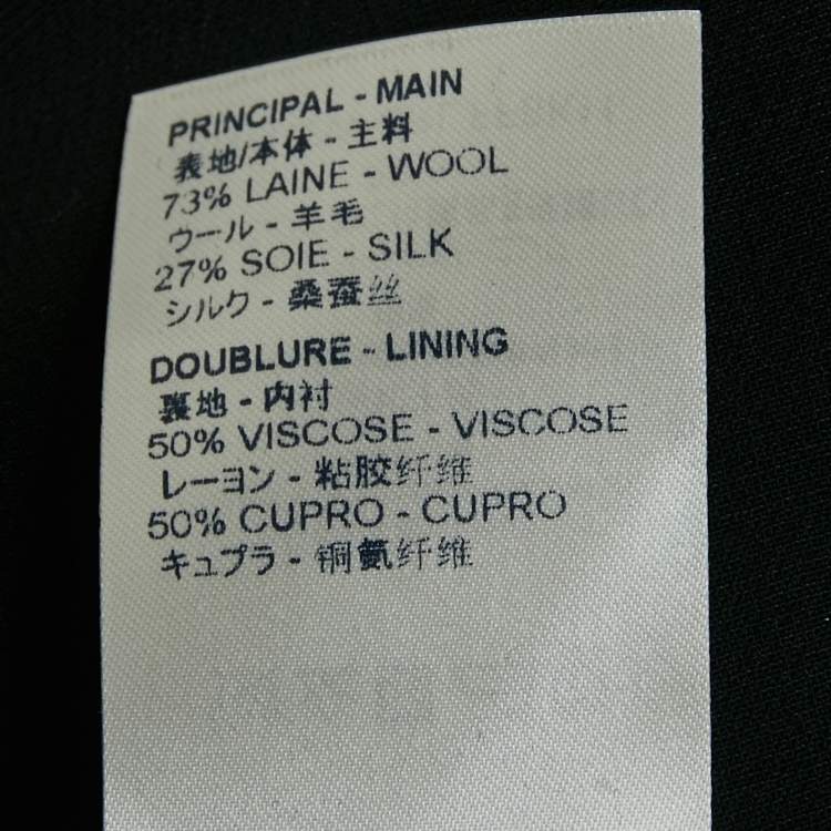 Pre Owned Louis Vuitton Black Wool Button Detail Mini Skirt M