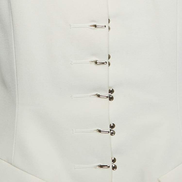 Pre Owned Louis Vuitton Beige Cotton Hook Detail Sleeveless Top M