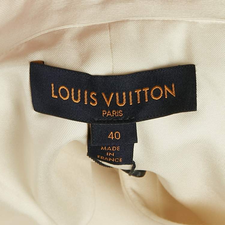 Pre Owned Louis Vuitton Beige Cotton Hook Detail Sleeveless Top M