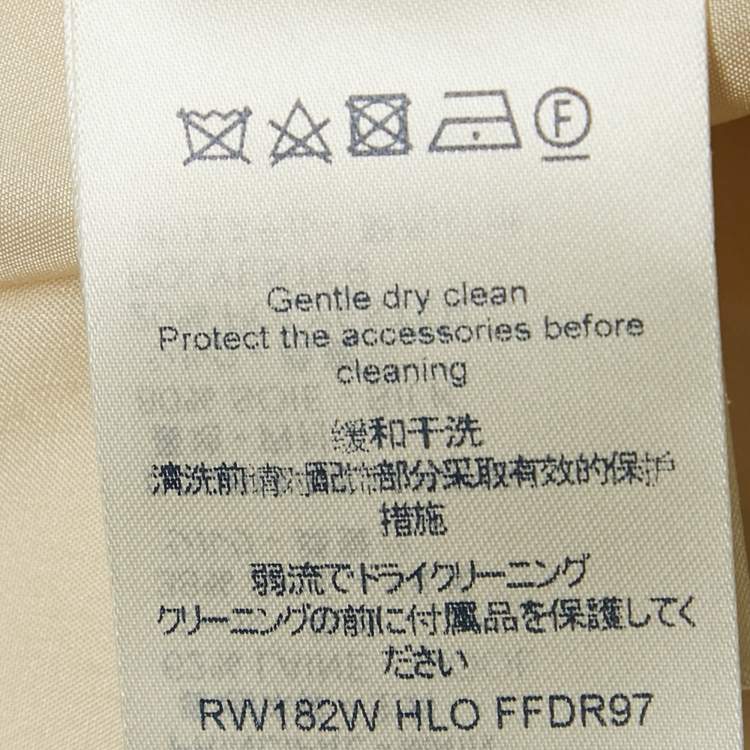 Pre Owned Louis Vuitton Cream Wool Pleated Sleeveless Mini Dress M