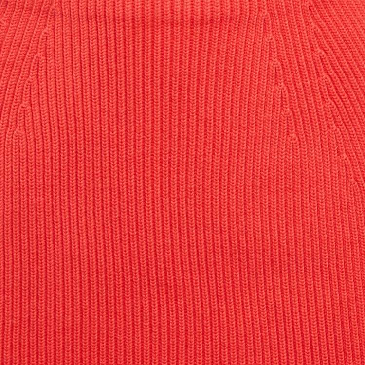 Pre Owned Louis Vuitton Red Rib Knit Scallop Mini Skirt S