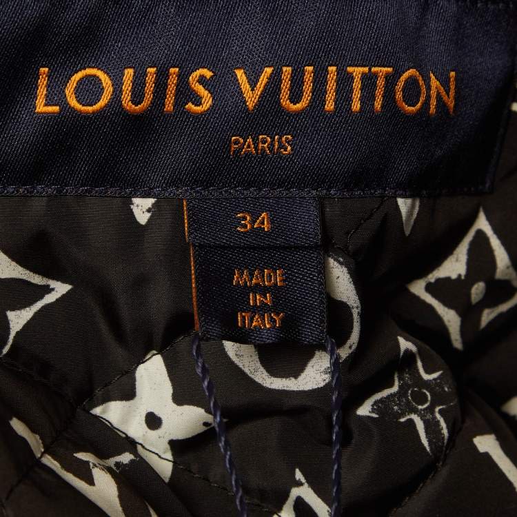 Pre Owned Louis Vuitton Blue Cotton Blend Zip-Up Cape S