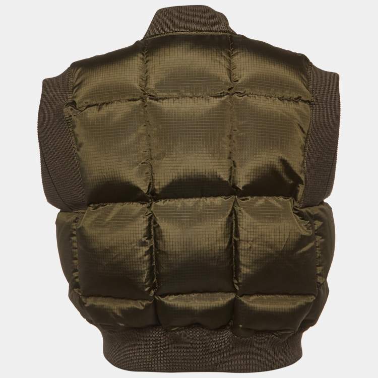Pre Owned Louis Vuitton Green Nylon Puffer Vest S