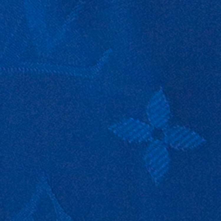 Pre Owned Louis Vuitton Blue Monogram Drawstring Detail Slit Jogging Pants M