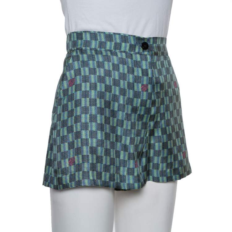 Pre Owned Louis Vuitton Multicolor Printed Silk Shorts M