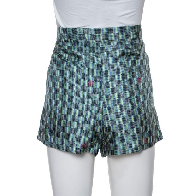 Pre Owned Louis Vuitton Multicolor Printed Silk Shorts M