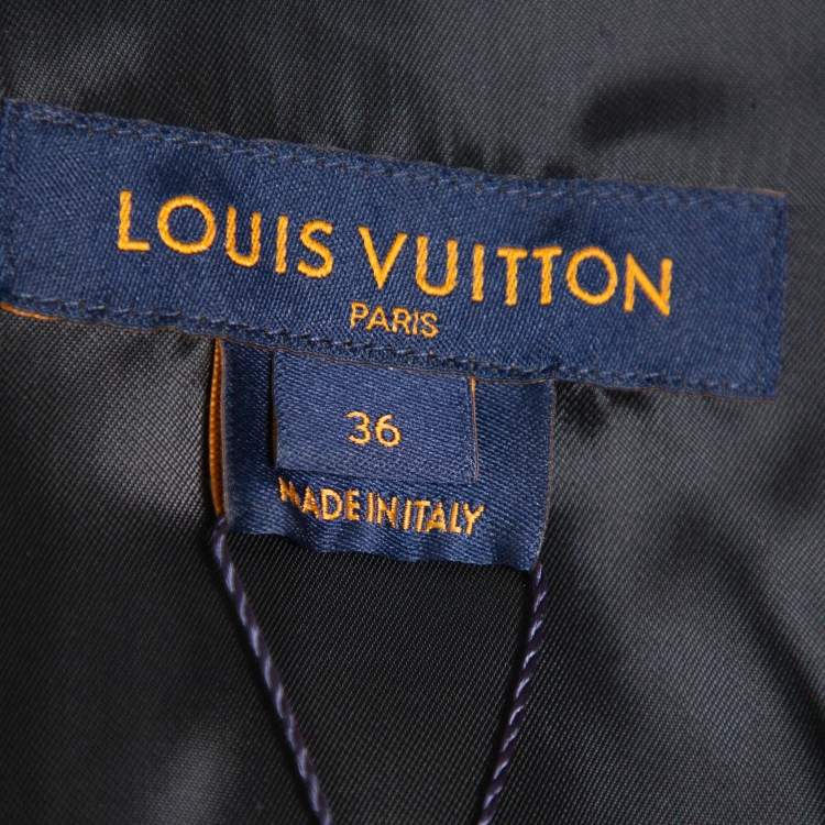 Pre Owned Louis Vuitton Brown Leather Miss France Trunk Monogram Jacket S