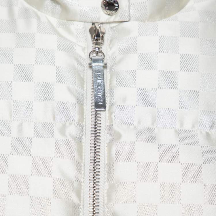 Pre Owned Louis Vuitton Cream Synthetic Down Puffer Jacket S
