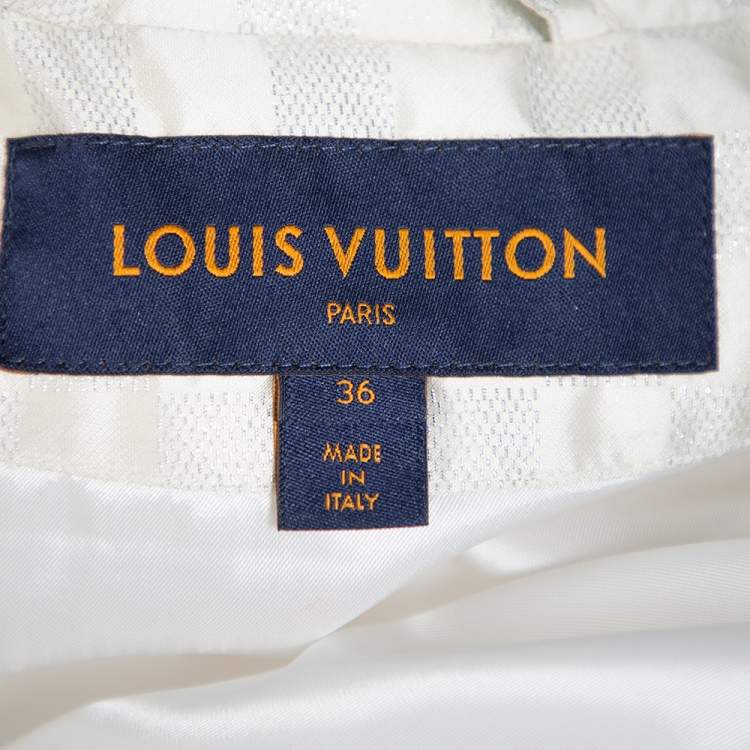 Pre Owned Louis Vuitton Cream Synthetic Down Puffer Jacket S