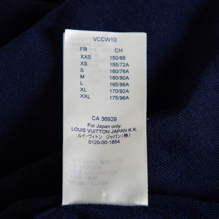 Pre Owned Louis Vuitton Navy Blue Wool & Sequin Embellished Monogram Detailed Dress XS