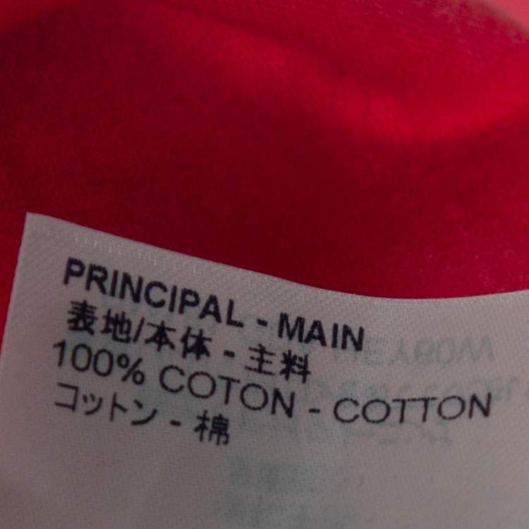 Pre Owned Louis Vuitton Peach Cotton Reflective Logo Oversized T-Shirt S