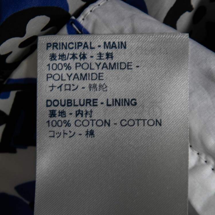 Pre Owned Louis Vuitton White and Blue Monogram Print Synthetic Track Pant S